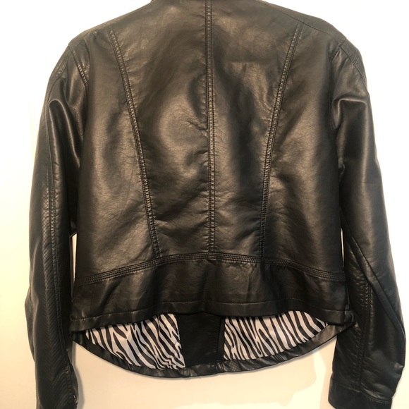 NWT Bongo Black Faux Leather Moto Jacket - Picture 9 of 11